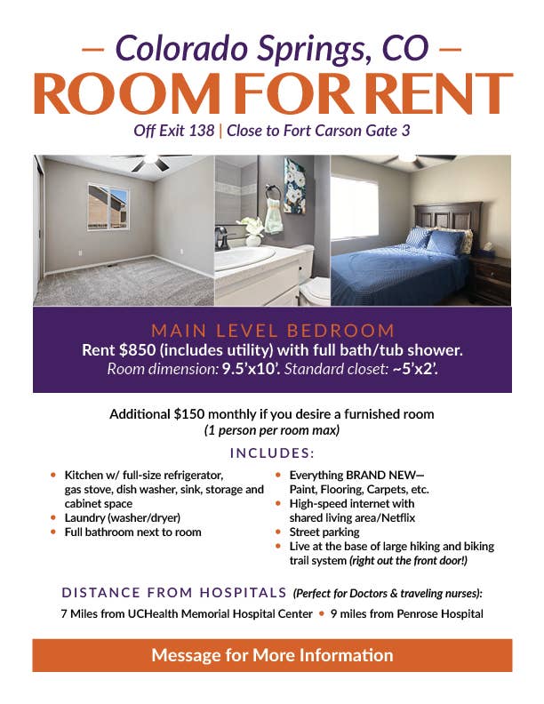 Single room rental in 5B3B in home