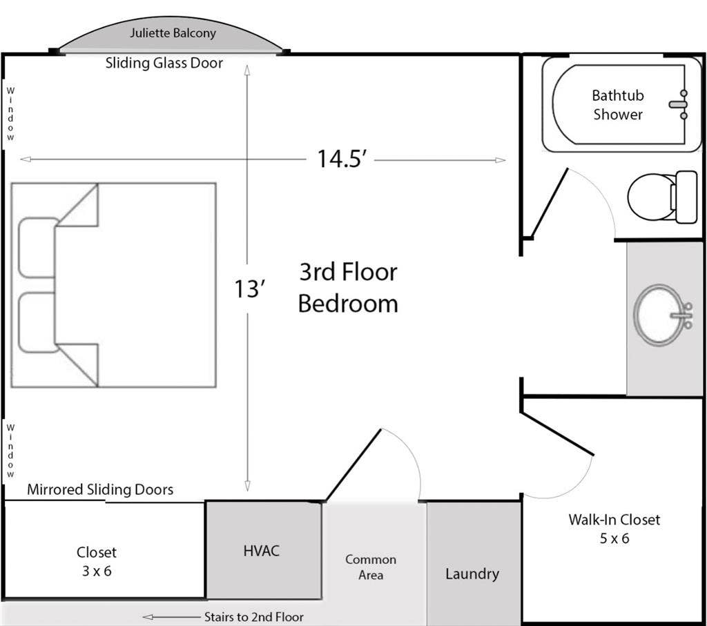 Large bedroom with private bathroom
