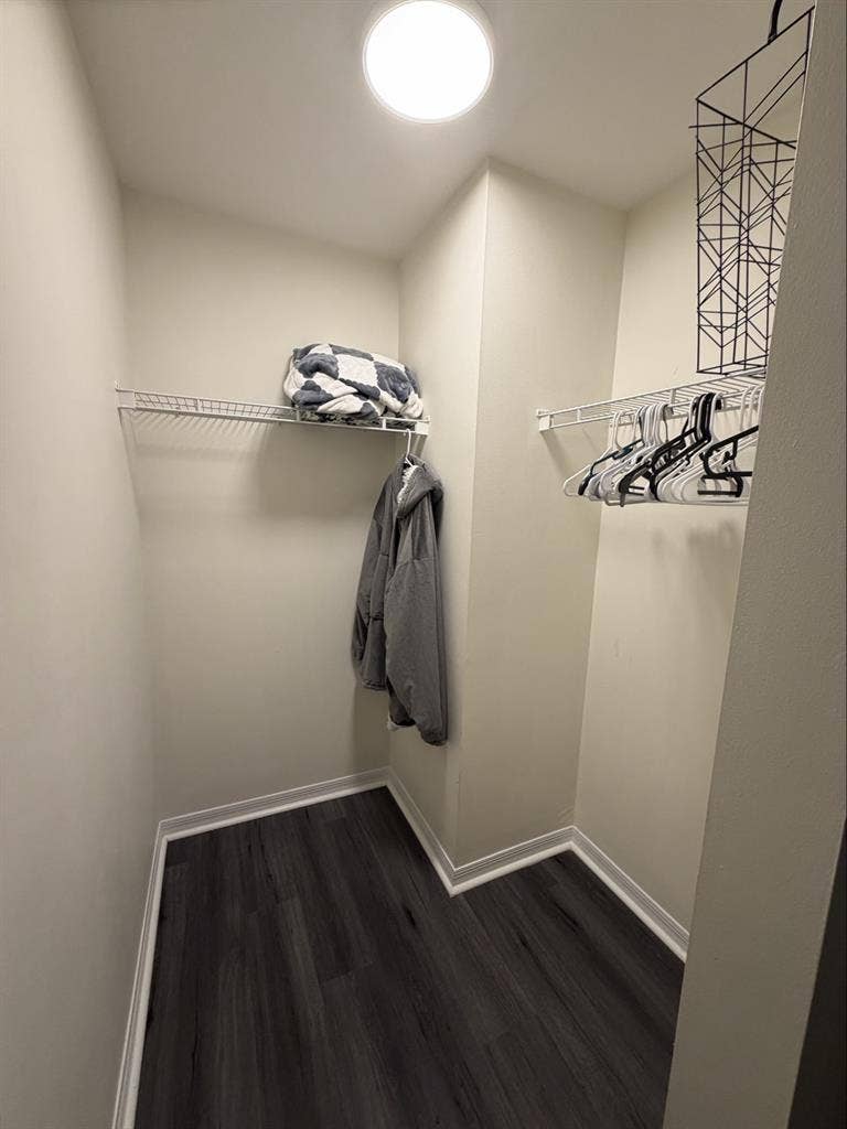 Furnished bedroom with bathroom