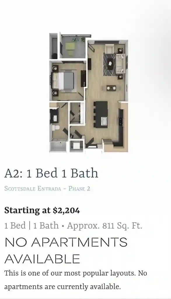 1 bedroom at Scottsdale Entrada