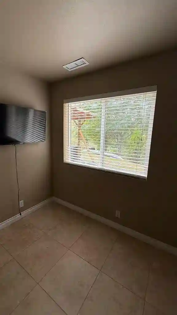 Bright room on a quiet street