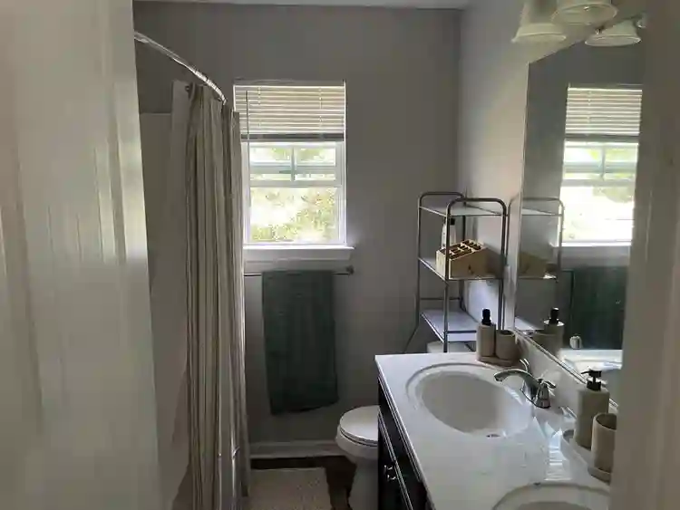 Private bedroom and bathroom