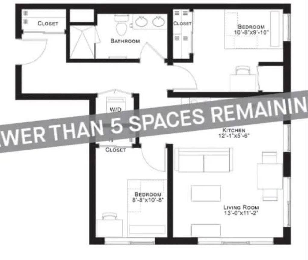 2 bed 1 bath fully furnished