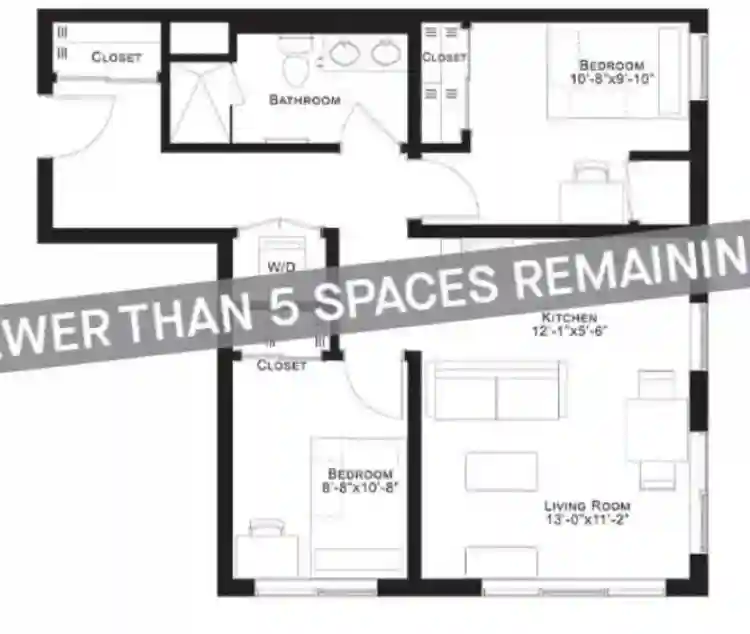 2 bed 1 bath fully furnished