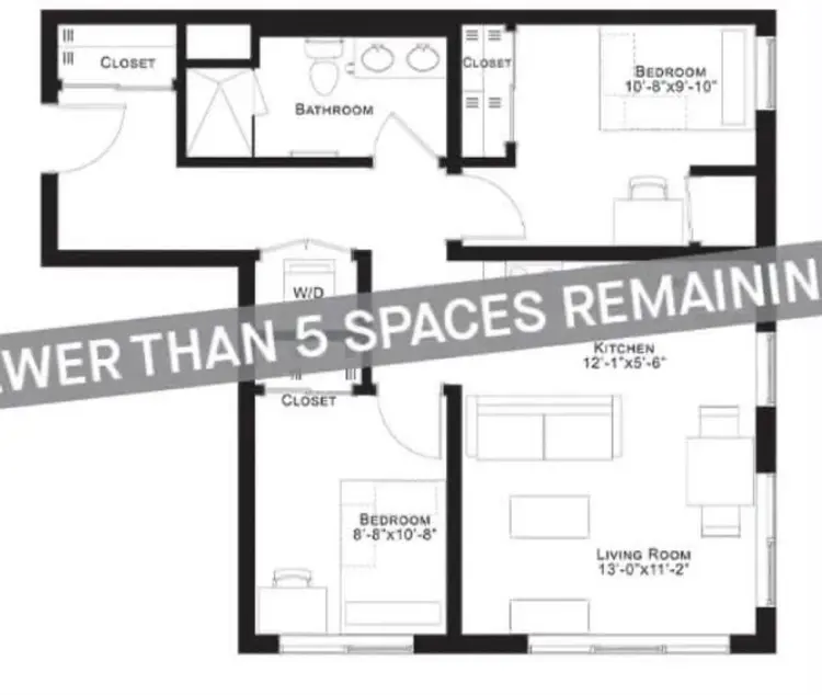 2 bed 1 bath fully furnished