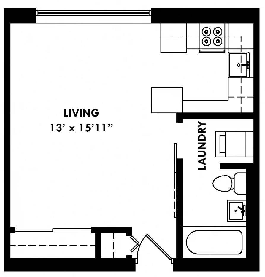 Sunny Studio in Edgewater