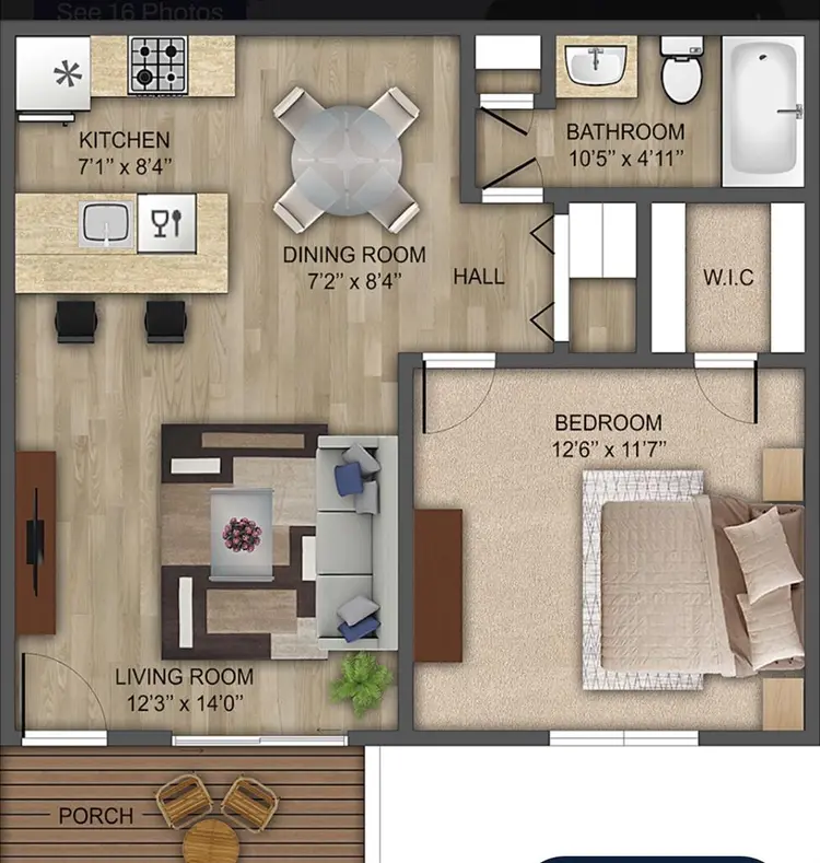 1 bed 1 bath Apartment Available