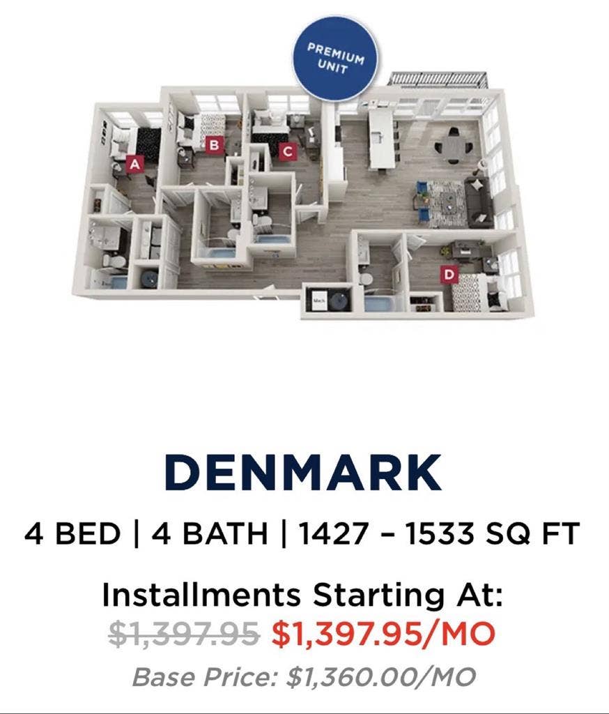 Sublease @ The Standard
