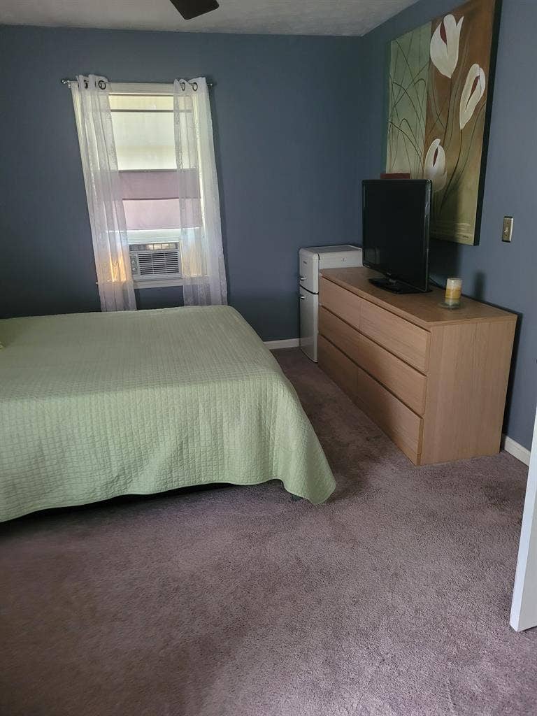 Spacious room with sitting area