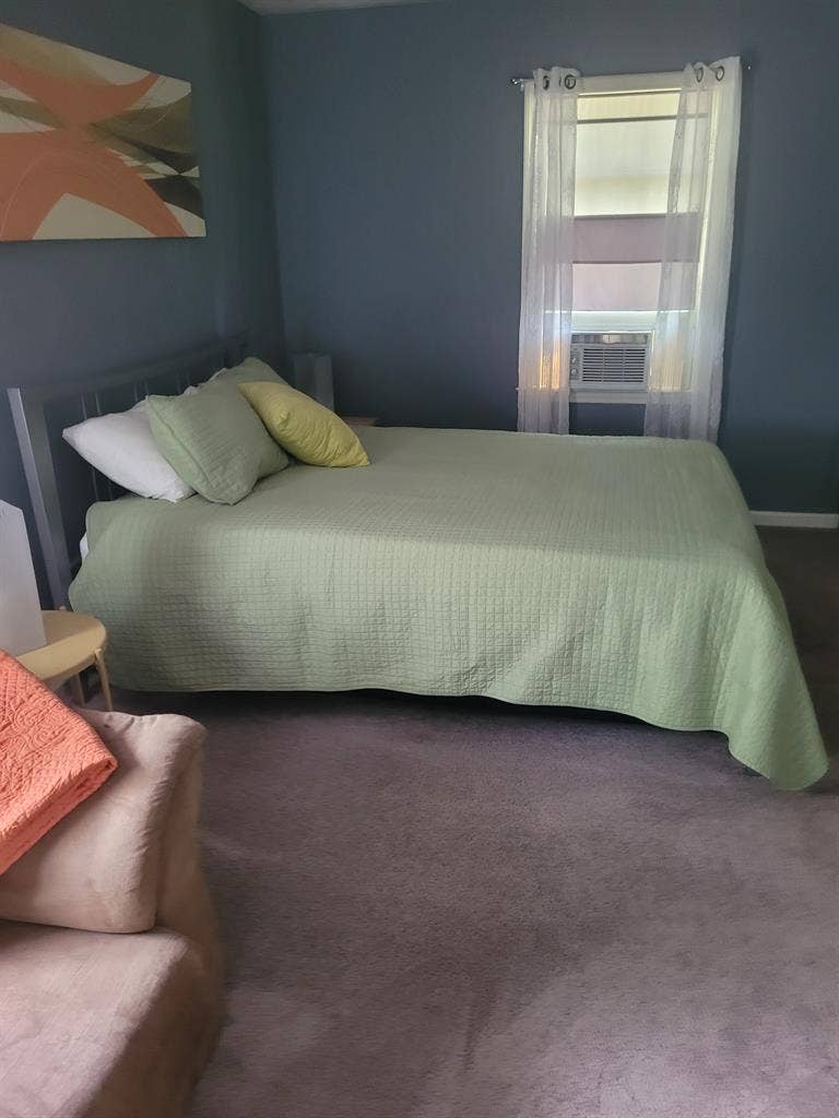 Spacious room with sitting area