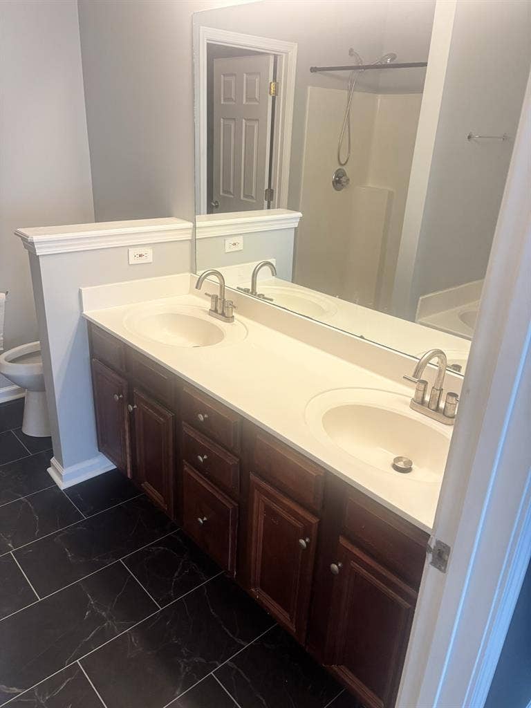 Master bed with private bathroom