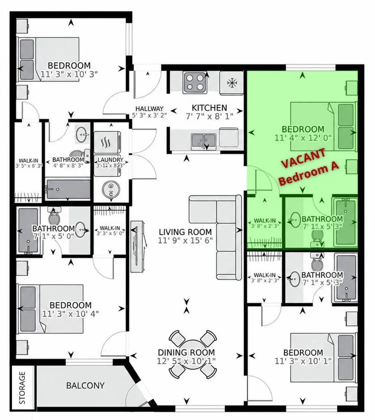 BIG BED+BATH IN A 4/4 NEXT TO UF