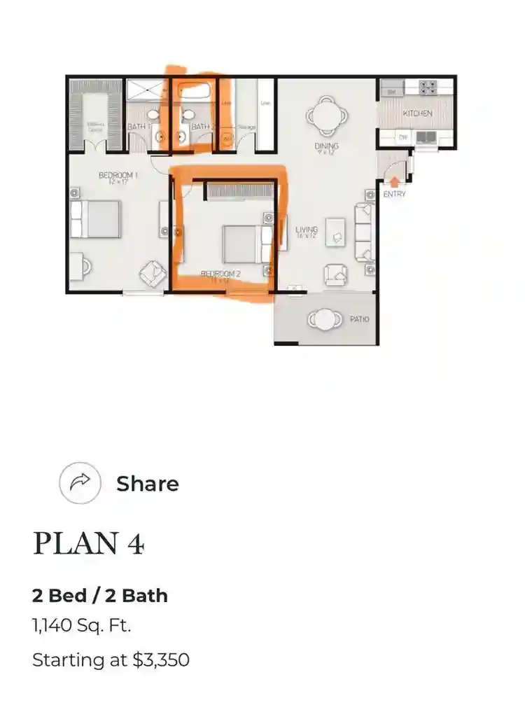 Open Room and bathroom