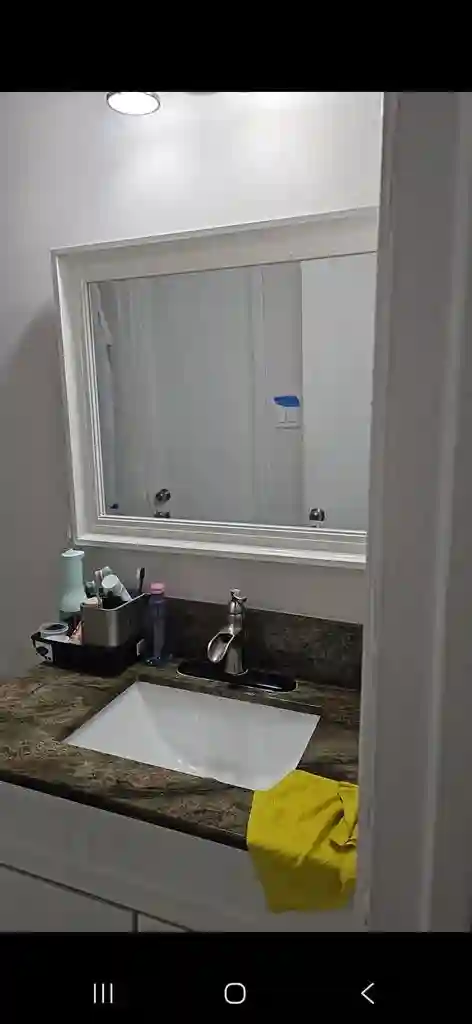 Upstairs bedroom with a share bathr
