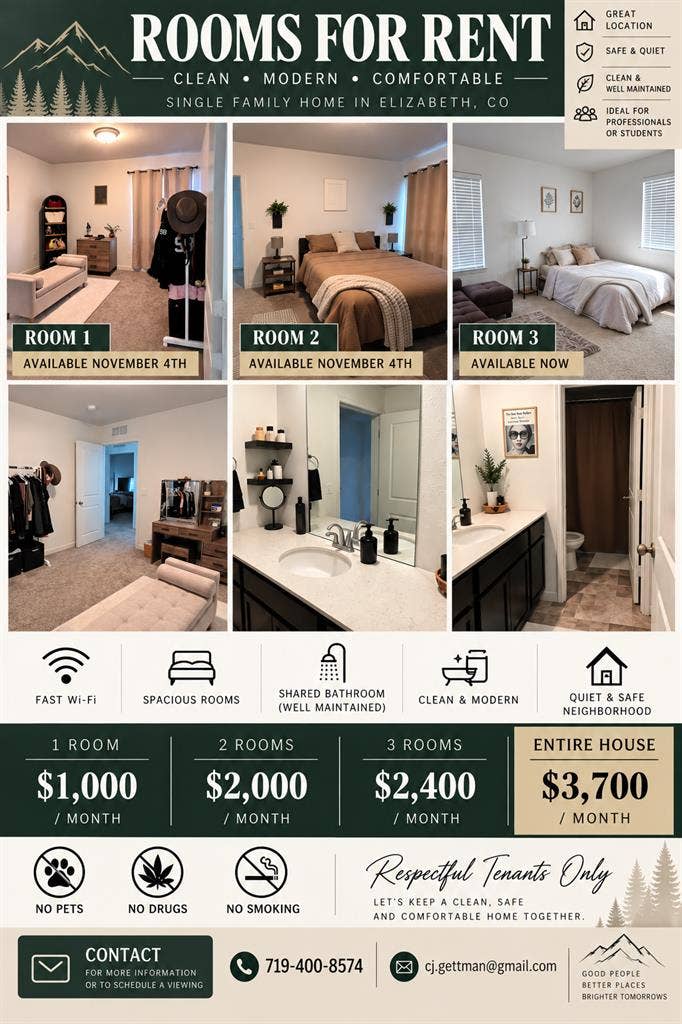 Rooms Available!