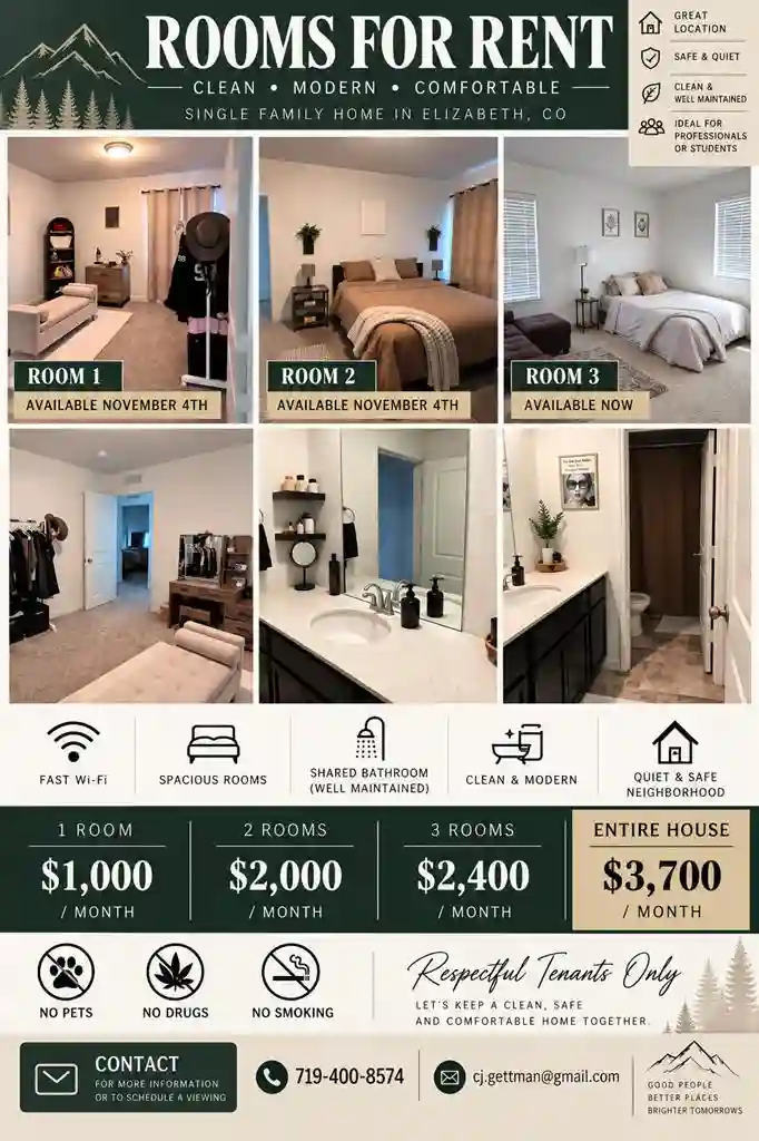 Rooms Available!