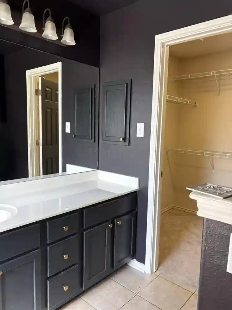 Bedroom with connecting bathroomm
