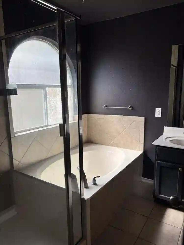 Bedroom with connecting bathroomm