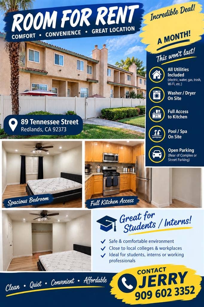 Large Room! Located in Redlands!