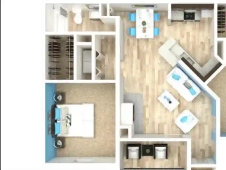 1 bedroom with walk-in closet