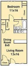 Sublease available for a true 1x1