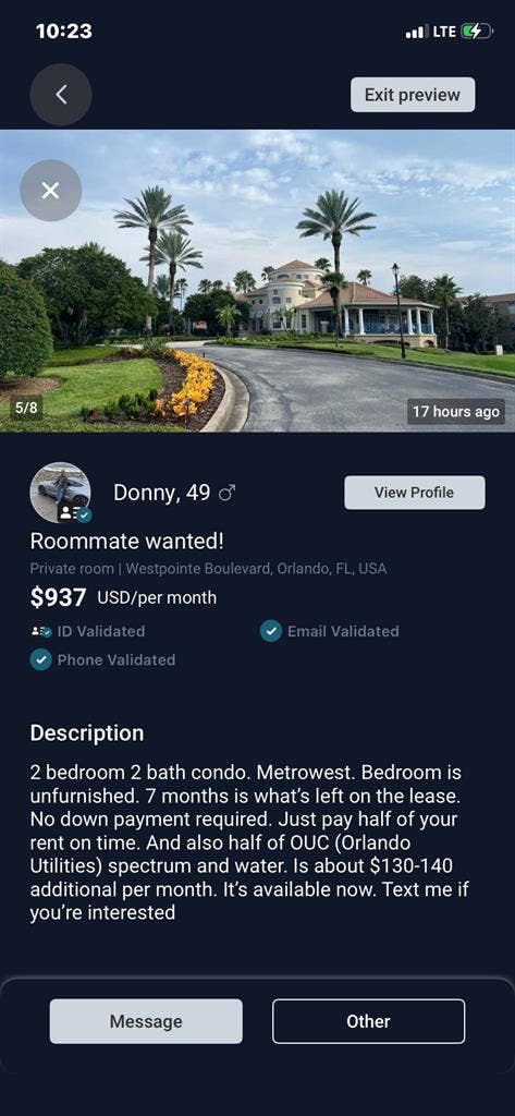 Needing a roommate