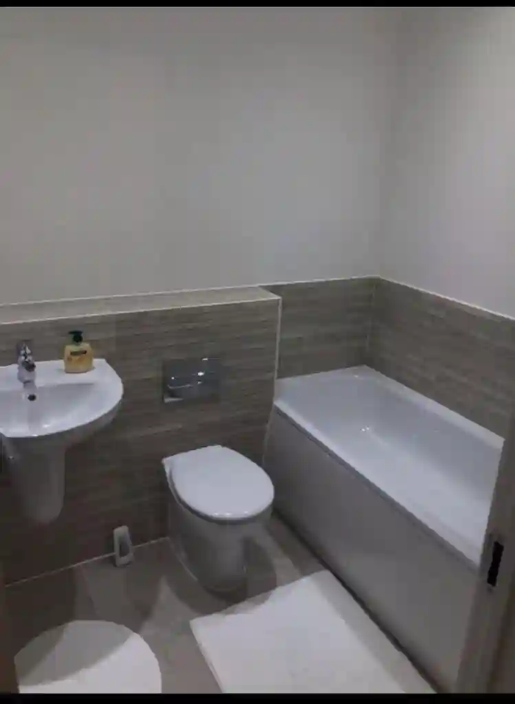 Double bed with private bathroom