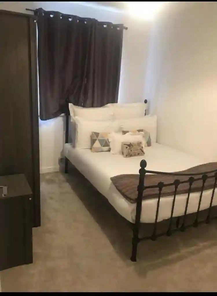 Double bed with private bathroom