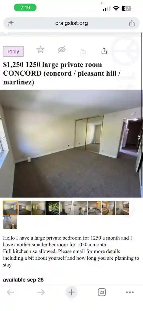 Large spacious bedroom in concond