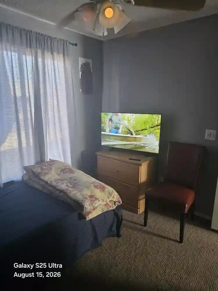 A furnished room.
