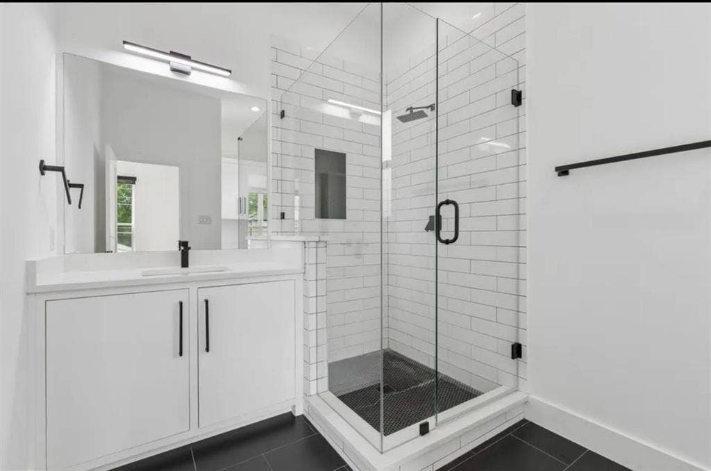 Modern room with private restroom