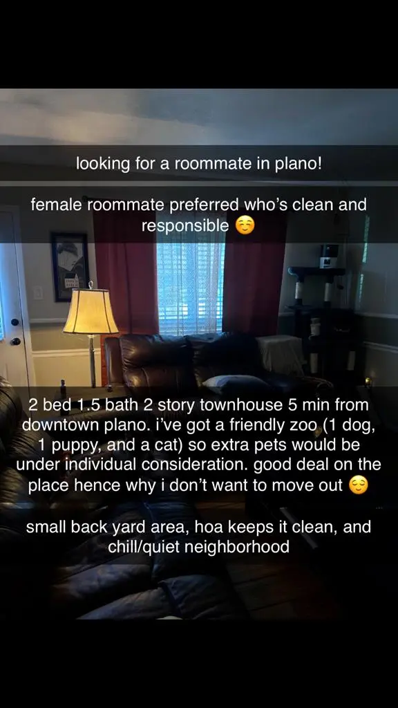 Looking for a roommate in plano!:)
