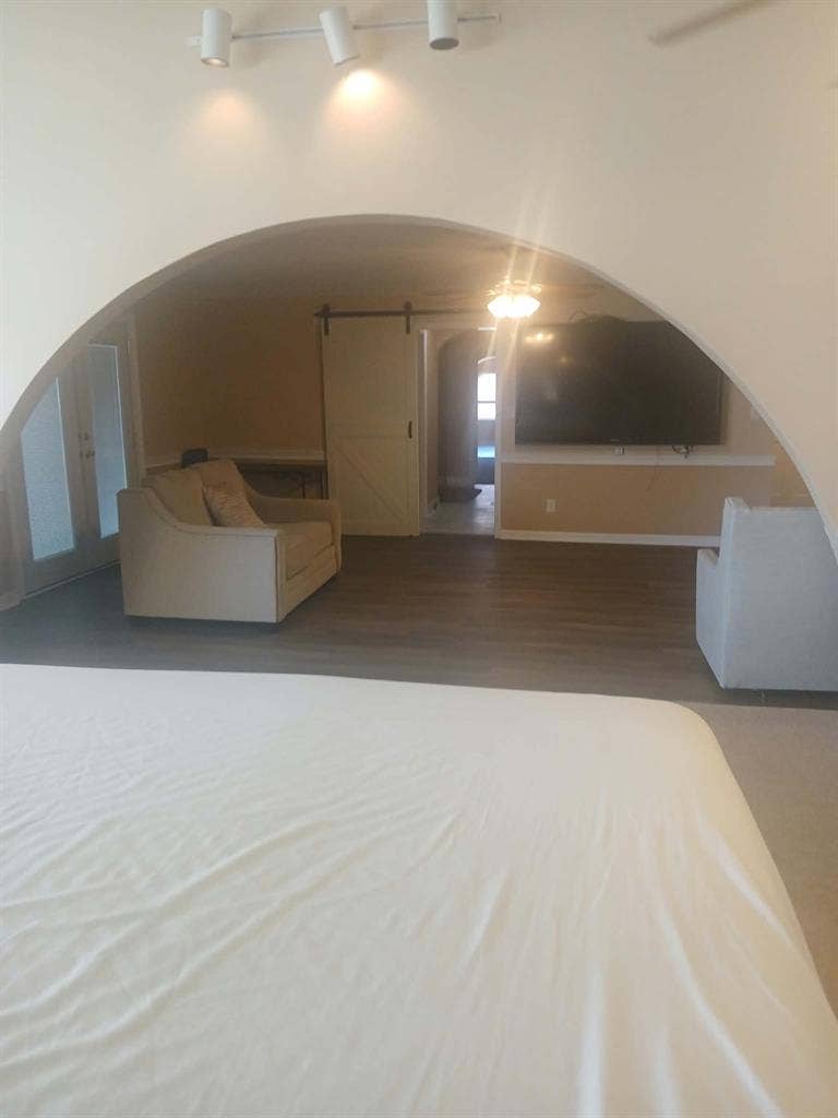 Private master suite on lake