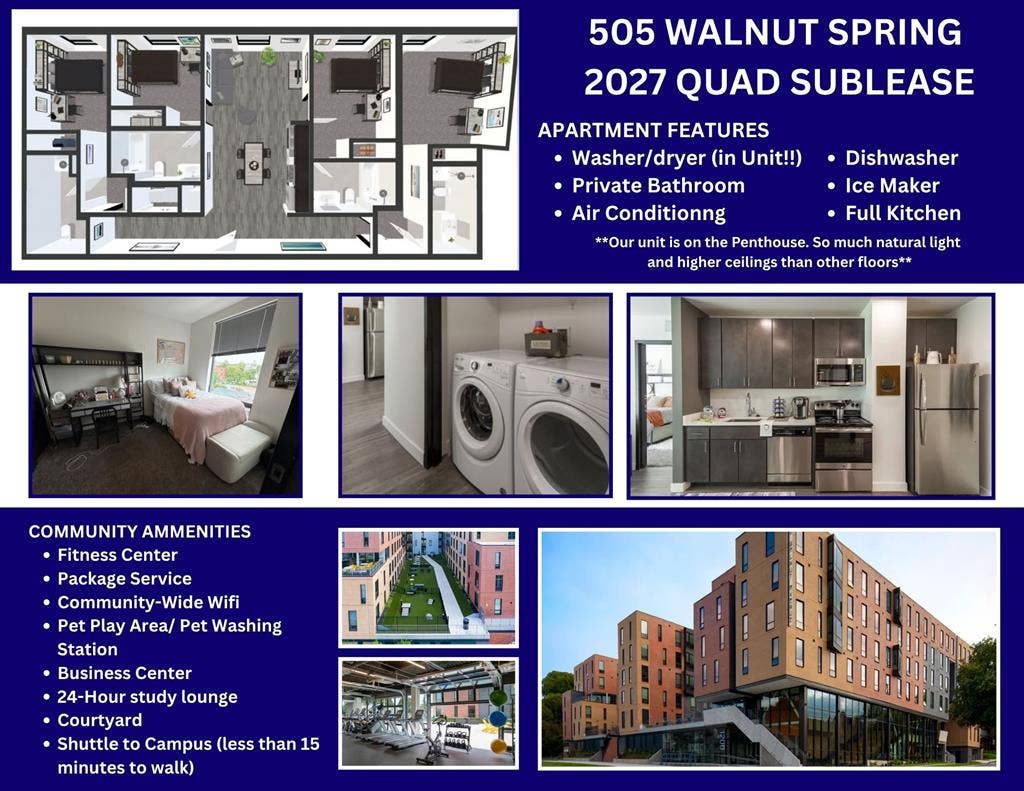 505 Walnut Quad Sublease