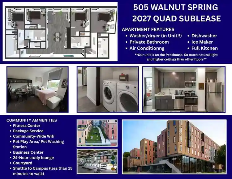 505 Walnut Quad Sublease