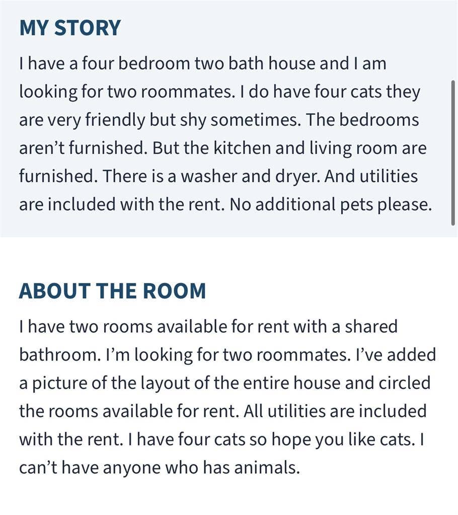 Private room for rent