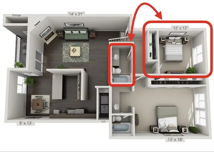 2BR, 2BR unit in luxury apt complex