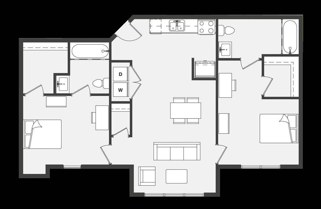 2 by 2 apartment for subletting