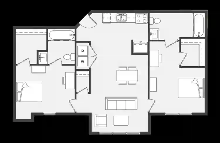 2 by 2 apartment for subletting