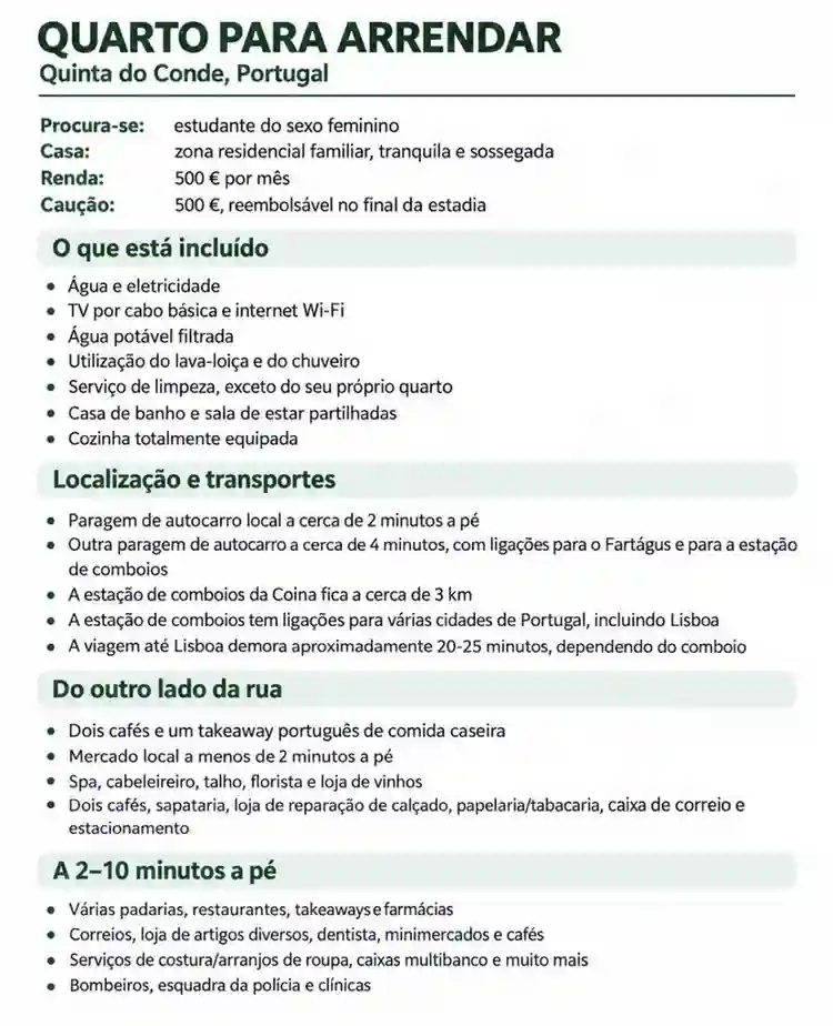 Quarto Quinta do Conde feminina