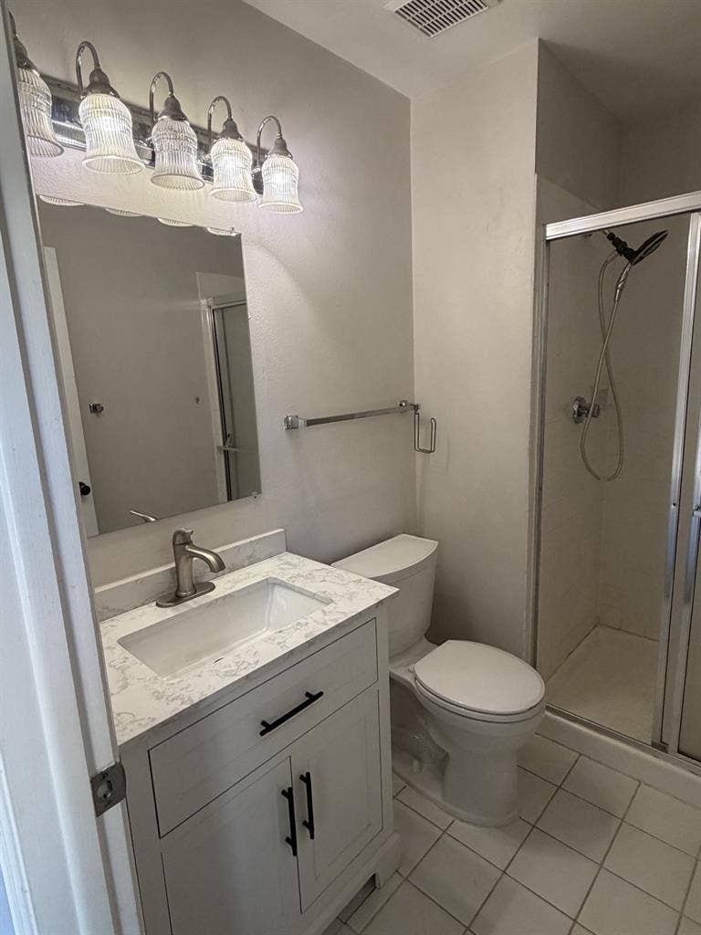 Master bedroom with bathroom