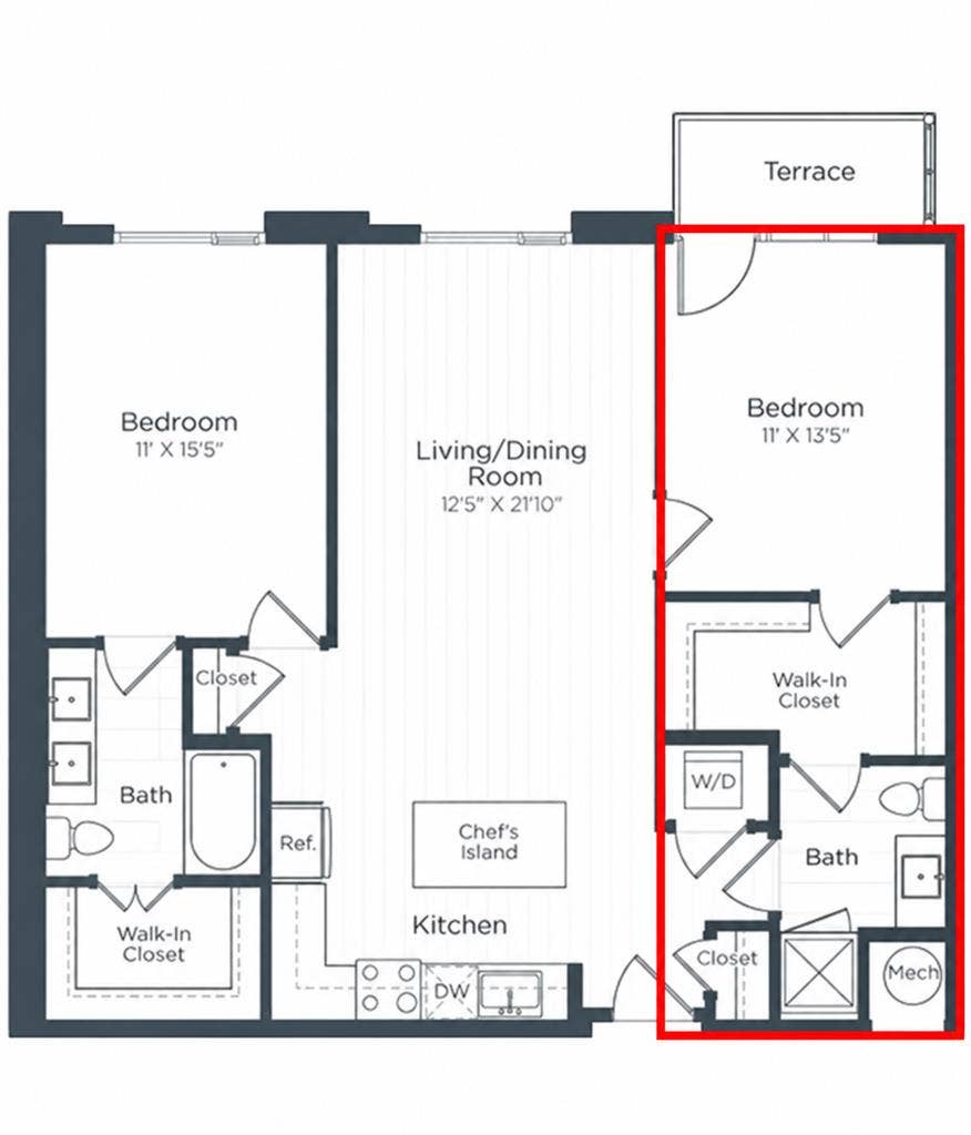 Private room with attached washroom