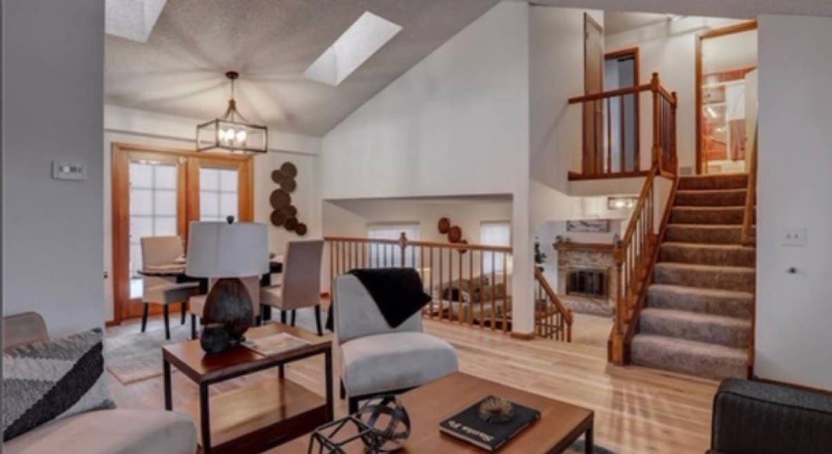 Master bedroom + shared bathroom