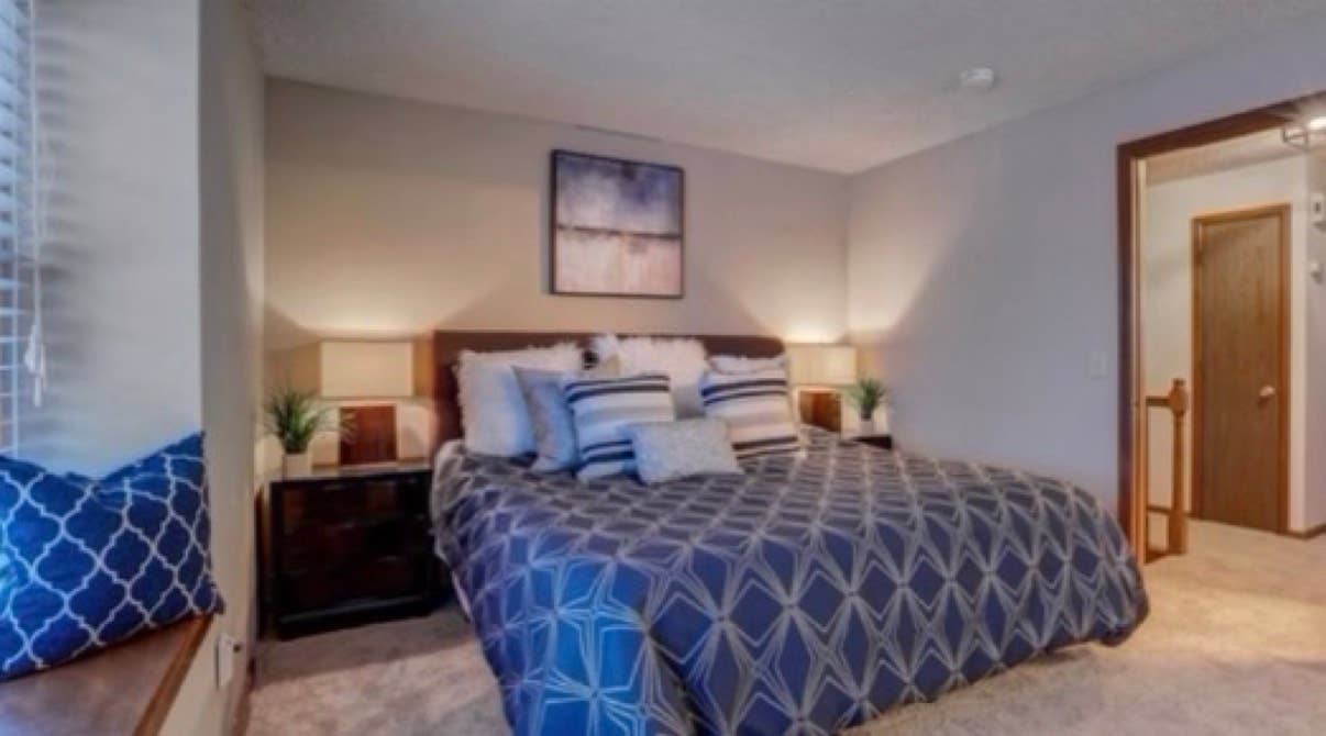Master bedroom + shared bathroom