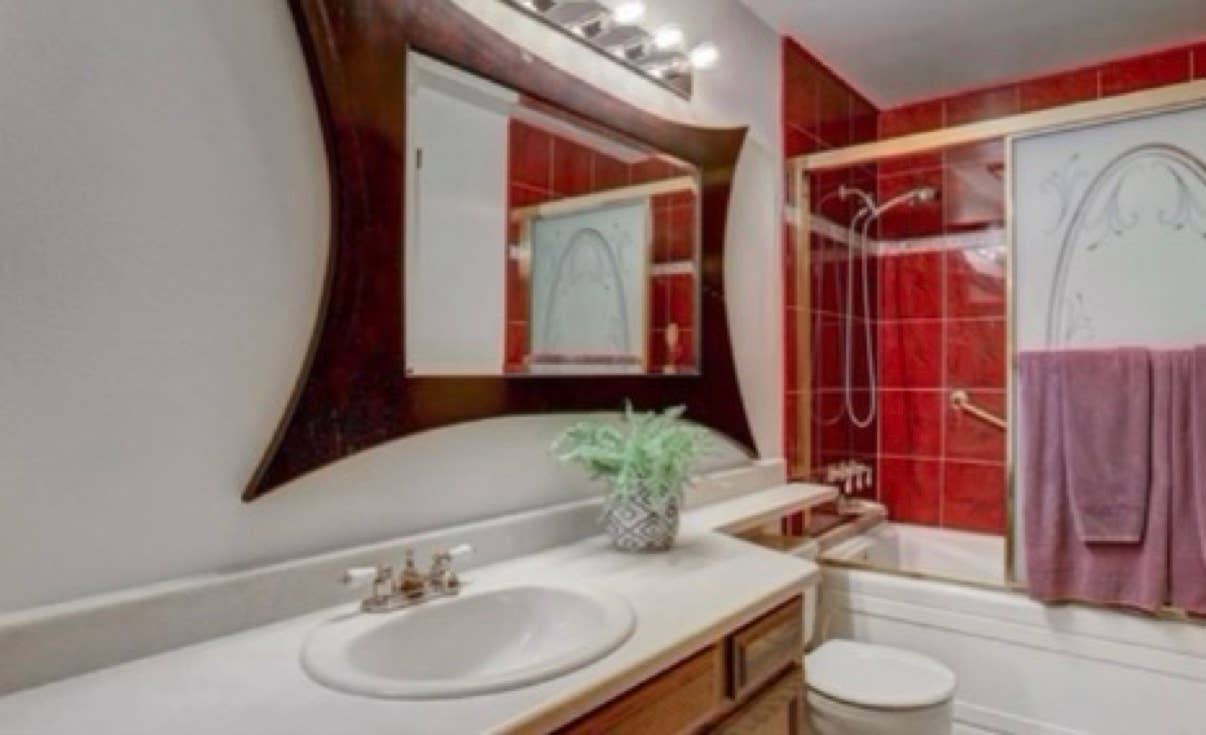 Master bedroom + shared bathroom