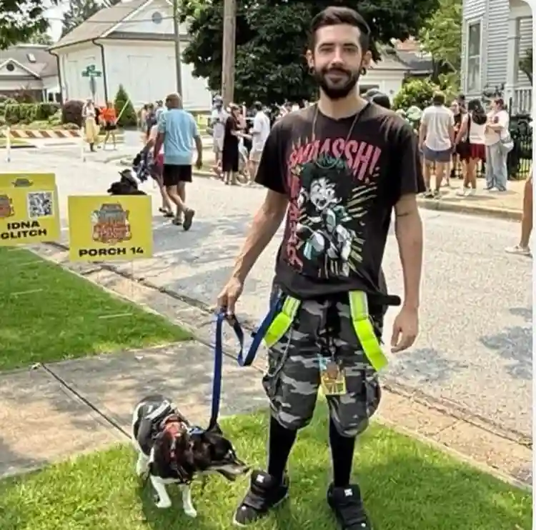 32 male professional w/ dog
