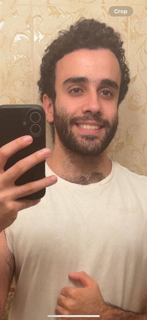 Hairy male student looking for room