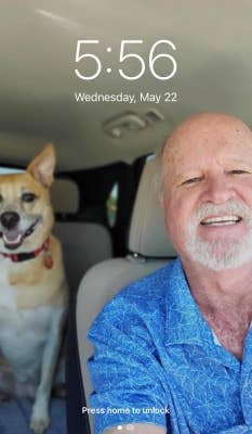 Older gentleman with Rescue Dog