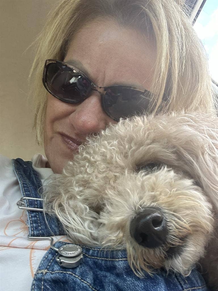 Hairstylist with poodle