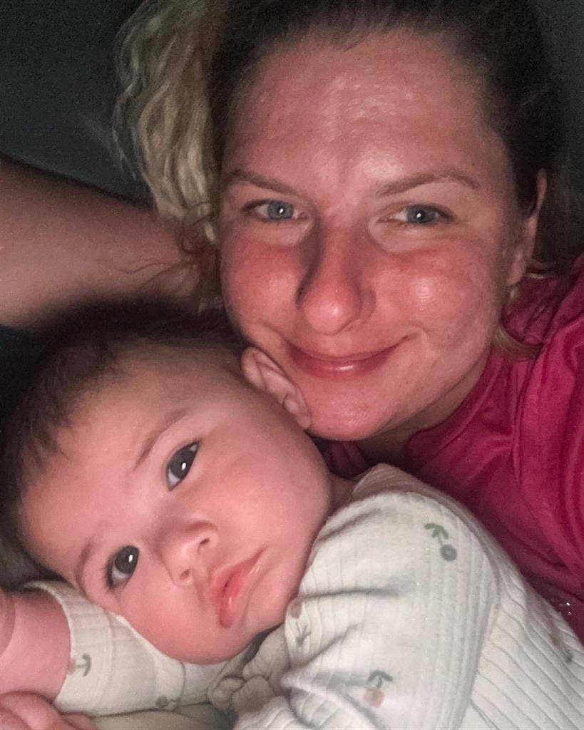 year old mother with  month